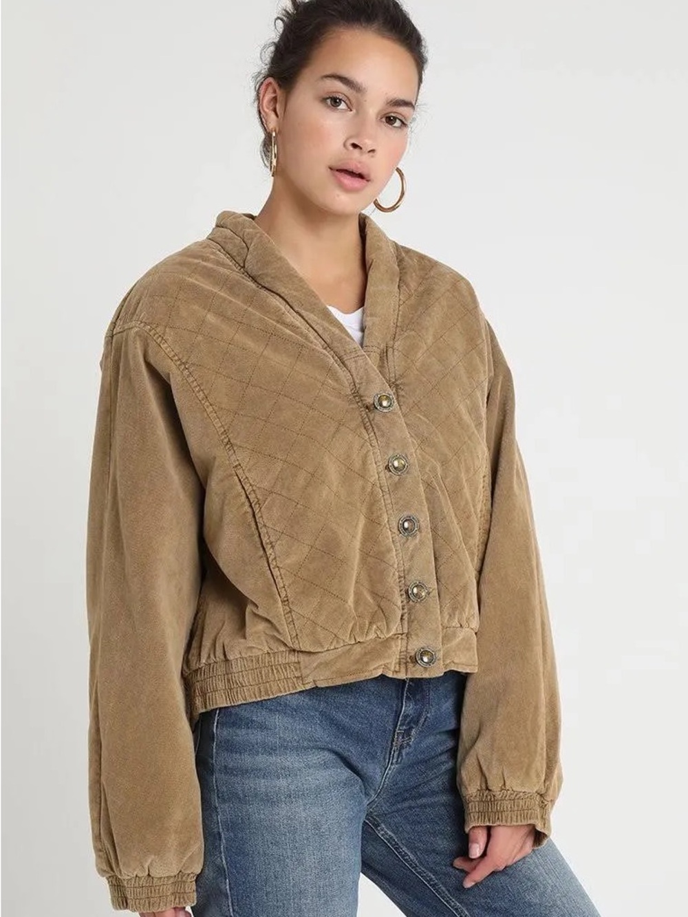 Free People Main Squeeze Bomber Jacket in M (Like New)